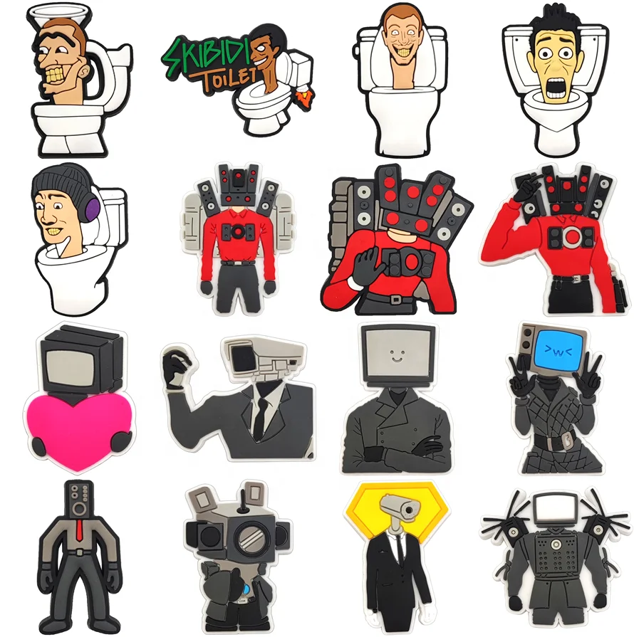 Custom Skibidi Toilet Game Styles Shoe Charms Cartoon Shoe Charms for Shoe Decorations