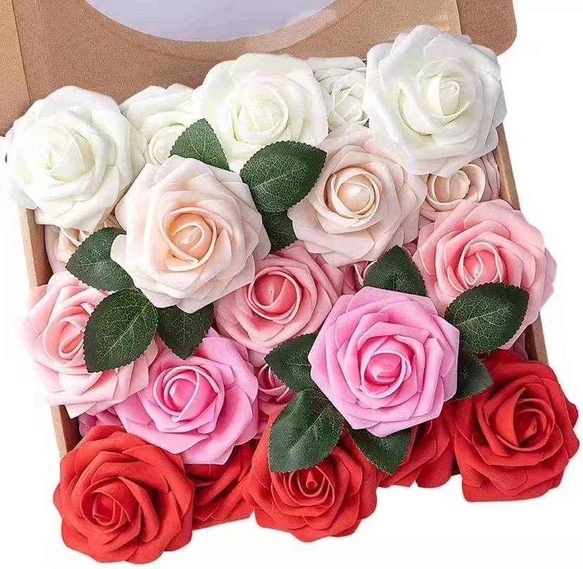 Wholesales cheap Custom made PE foam artificial rose head flower