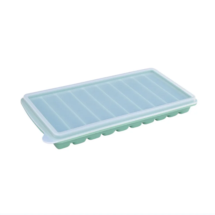 Top Seller 10 Cavities Long Bar Silicone Ice Cube Tray Maker With Lid