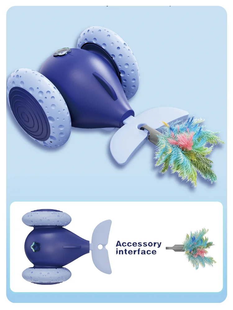 New design Remote Control Automatic Intelligence Premium Interactive Smart Self moving  USB Rechargeable  Little Whale Cat Toy
