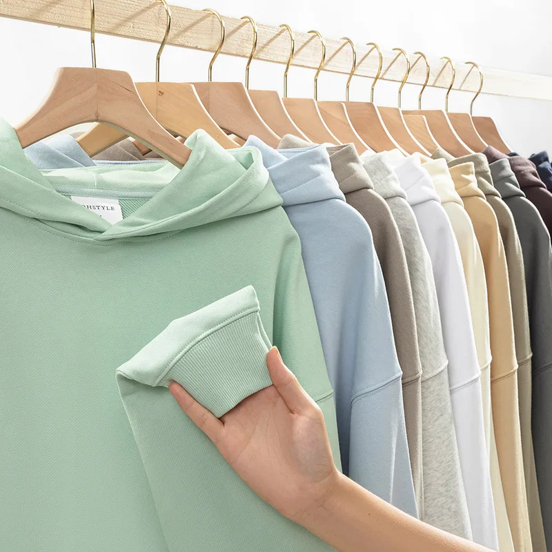 Manufacturer Custom French Terry Blank Hoodie Unisex 380gsm 400 450 500 Gsm 100% Cotton Oversized Heavyweight 14 Oz Hoodies Men