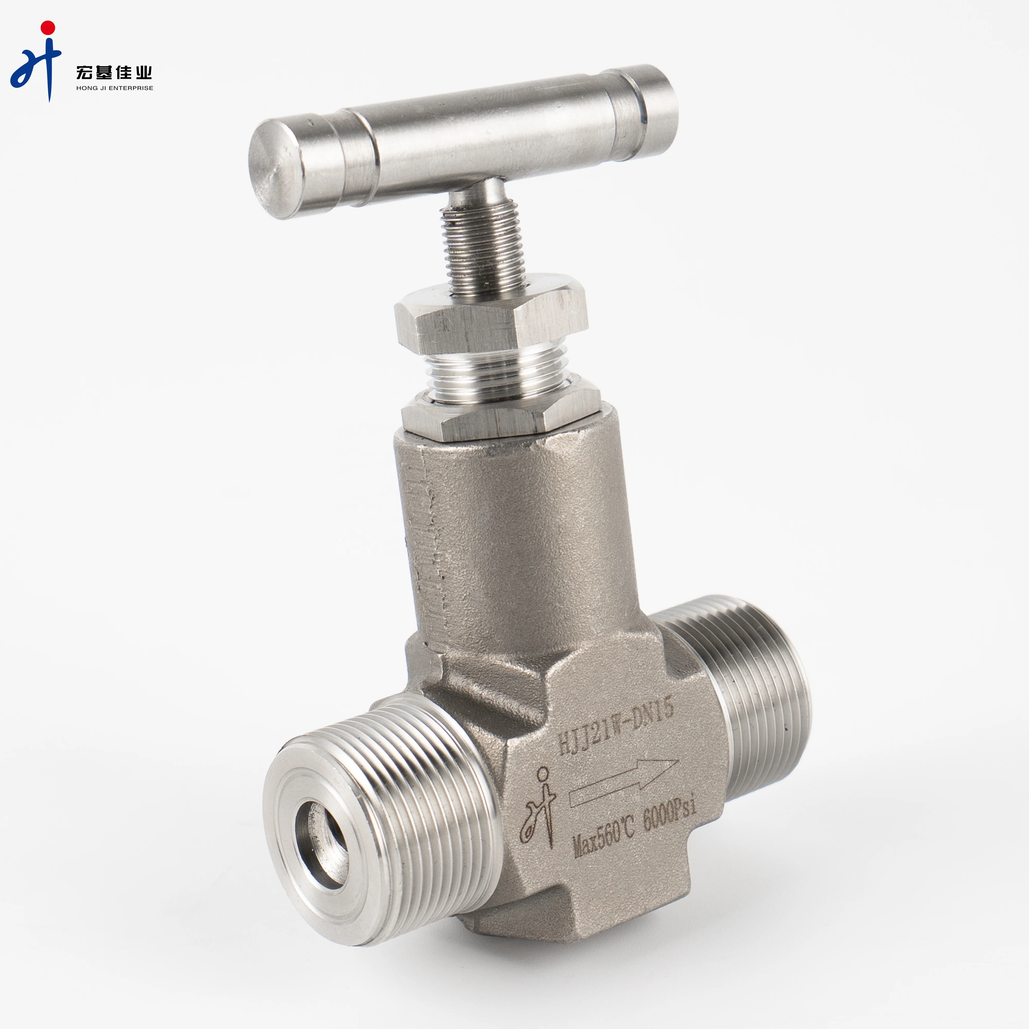 High Pressure Pressure Gauge Valve Stainless Steel Integral Bonnet Male NPT Needle Valve