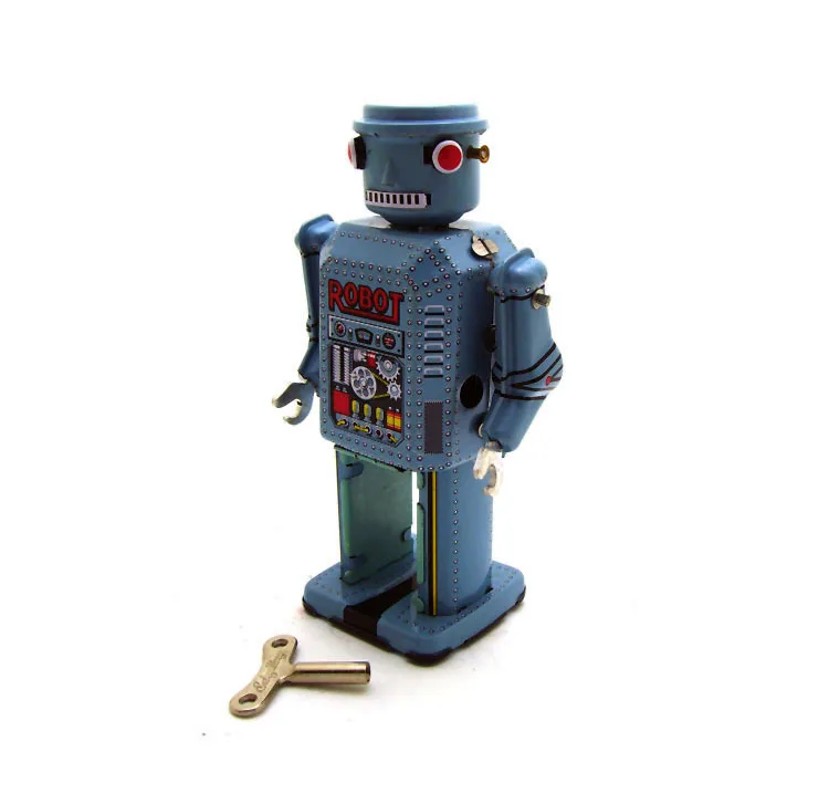 Display Decoration Gift Market Big Eyes Wind Up Toy Robot