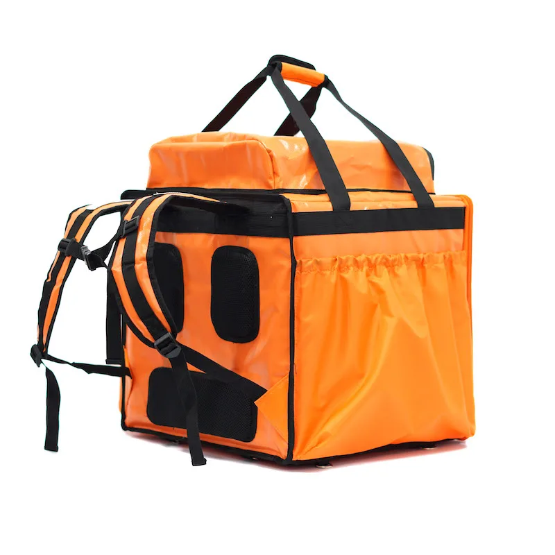 Customized style color Free logo print fast food takeaway Double sub pizza bag thermal bag  delivery food bag