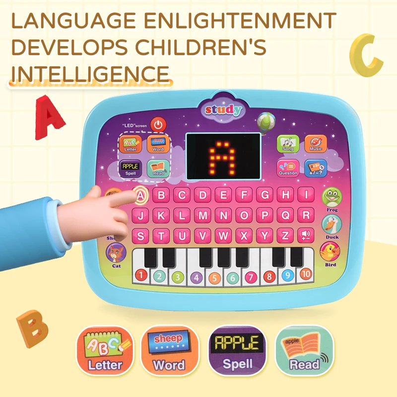 New Products Educational Smart Toys Mini Laptop Computer Toys LED Screen Learning Machines
