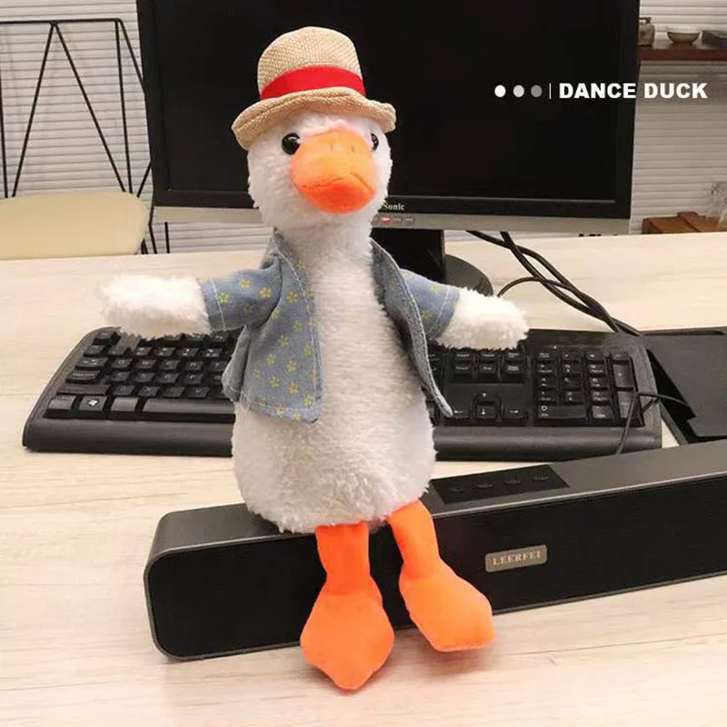 Music Talking duck stuffed plush duck animal toys record repeating singing dancing duck for children