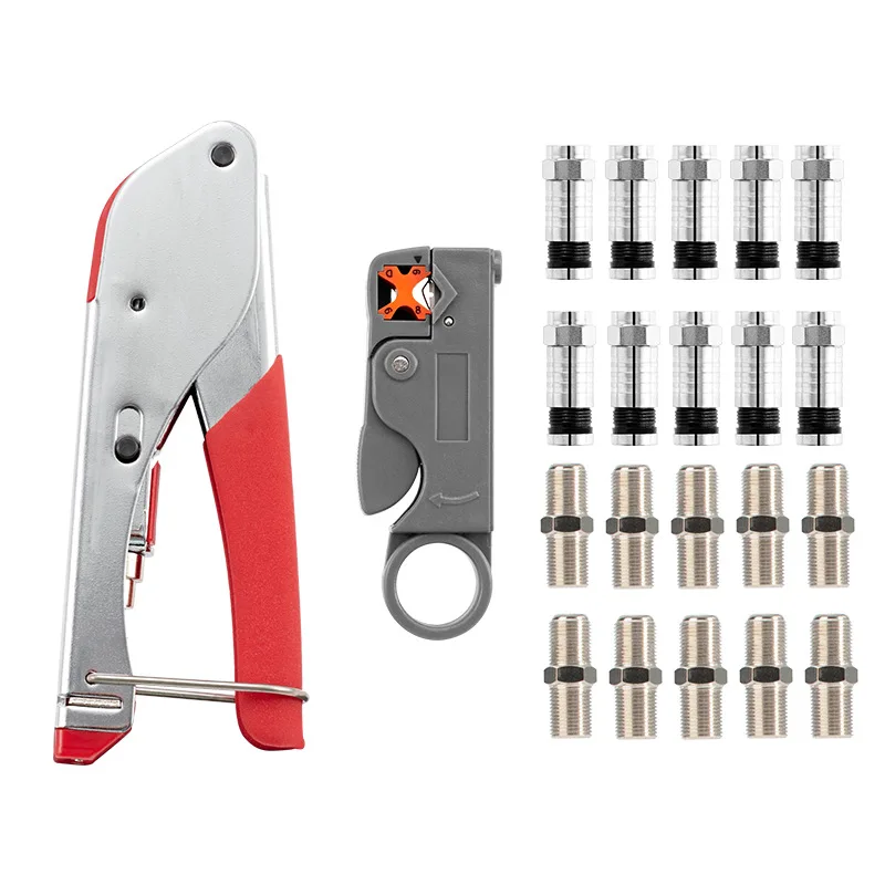 Stripper and Crimper Tool Combination Suitable for Rg59 Rg6 F Coaxial Cable Crimper