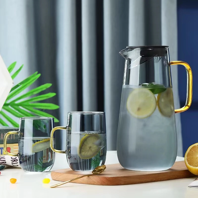 Cold Water Clear Jug Glass Drink Ware Juice Glass Jug Tea Pitcher Borosilicate Glass Water Pots & Kettles All-season Sustainable