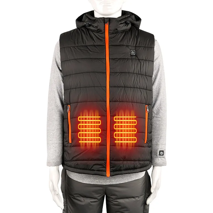 Winter Super Warm Against Extremely Cold Waterproof Heated Down Vests  With Battery Pack USB Battery Electric Heated Vest