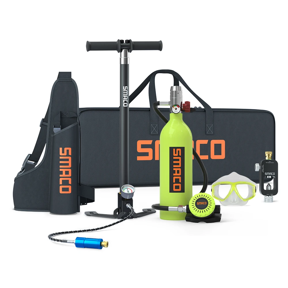 SMACO 1L S400 set oxygen tank up to 20 minutes dive mini scuba system diving equipment kit
