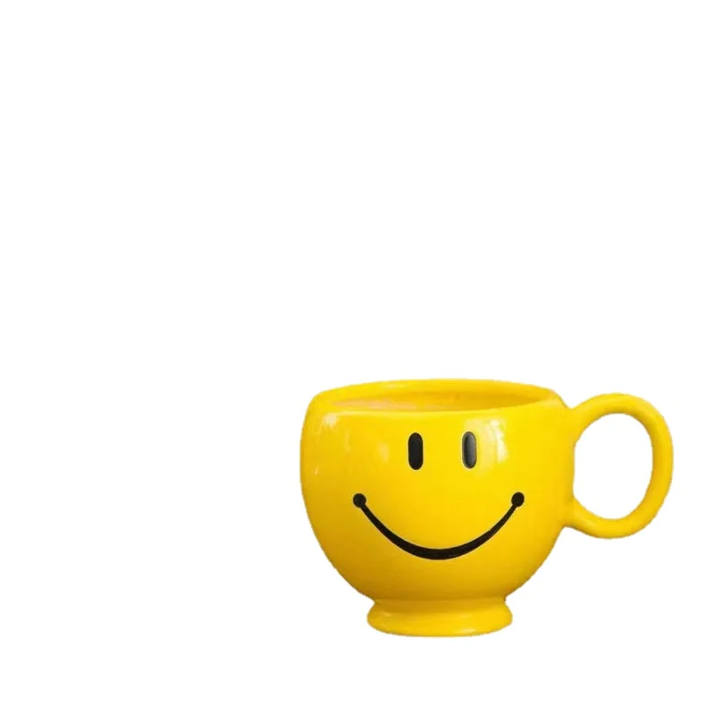 Smile Ceramic Mug Funny Cartoon Coffee Mug for Children Christmas Gift Cups - Jingyu