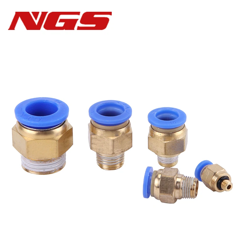 ПК латунь Воздушный Пневматический одним нажатием кнопки, вставляется нажатием разъем Quick Release M5 1/8 1/4 3/8 1/2 8 мм 10 мм с наружной резьбой шланг Труба