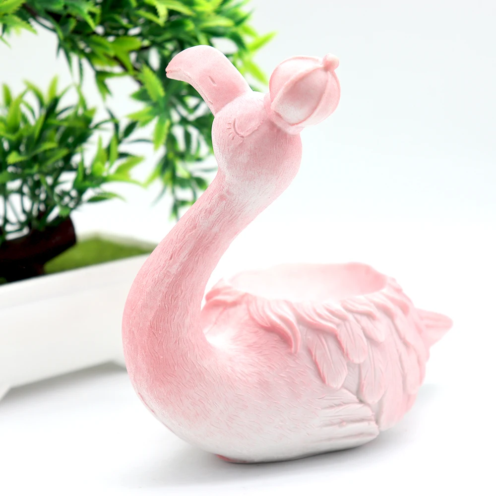 Pink Resin Cute Flamingo Base Lighted Display Stand for Crystal Ball Sphere