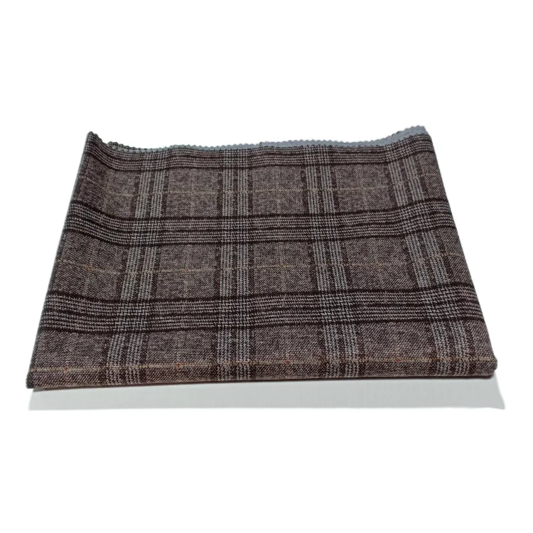 2020 new style checks design polyester clothing fabric roma fabric for man suit
