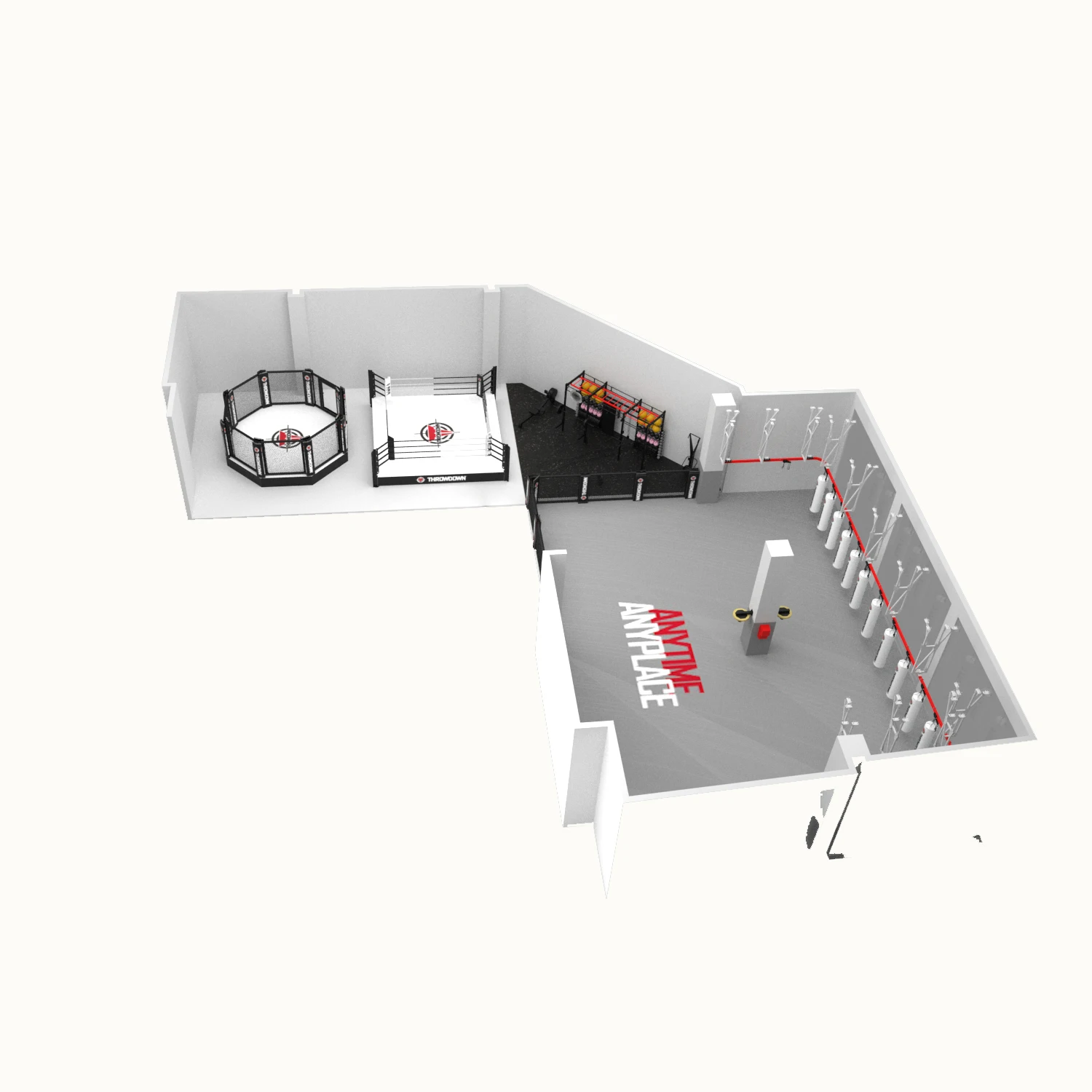 5 Station Multi Functional Crossover Machine Trainer Gym Home Fitness Equipment