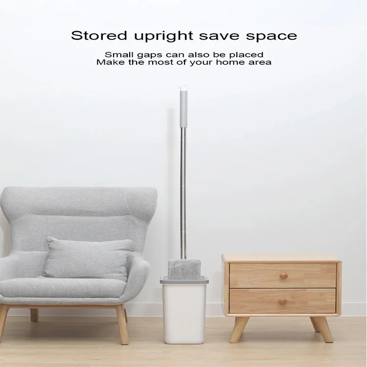 Removable 360 Degree Rotation Stainless Steel  Pole Handle spin Mop for Squeeze Flat Cleaning Mop with Bucket