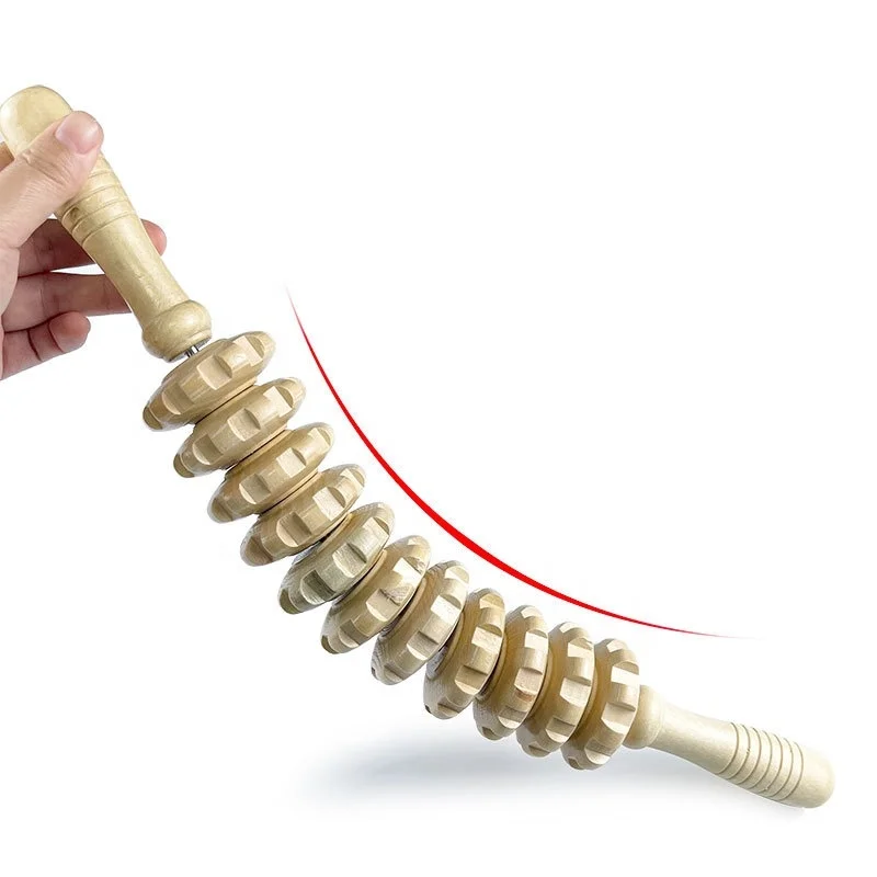Деревянный массажный ролик для шеи, плеч, талии, ног
