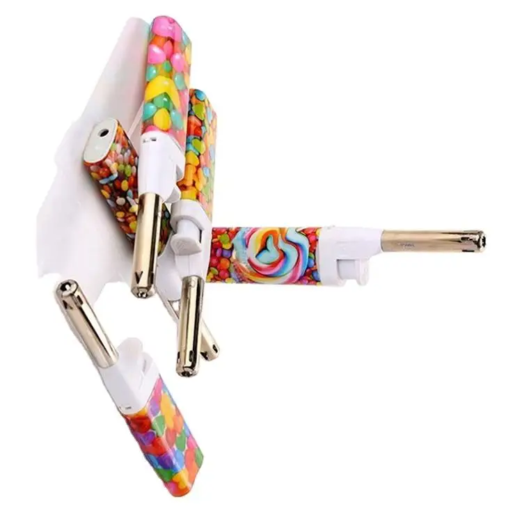 Customized Many colors BBQ gas lighter kitchen gas lighter gas refill to lighter