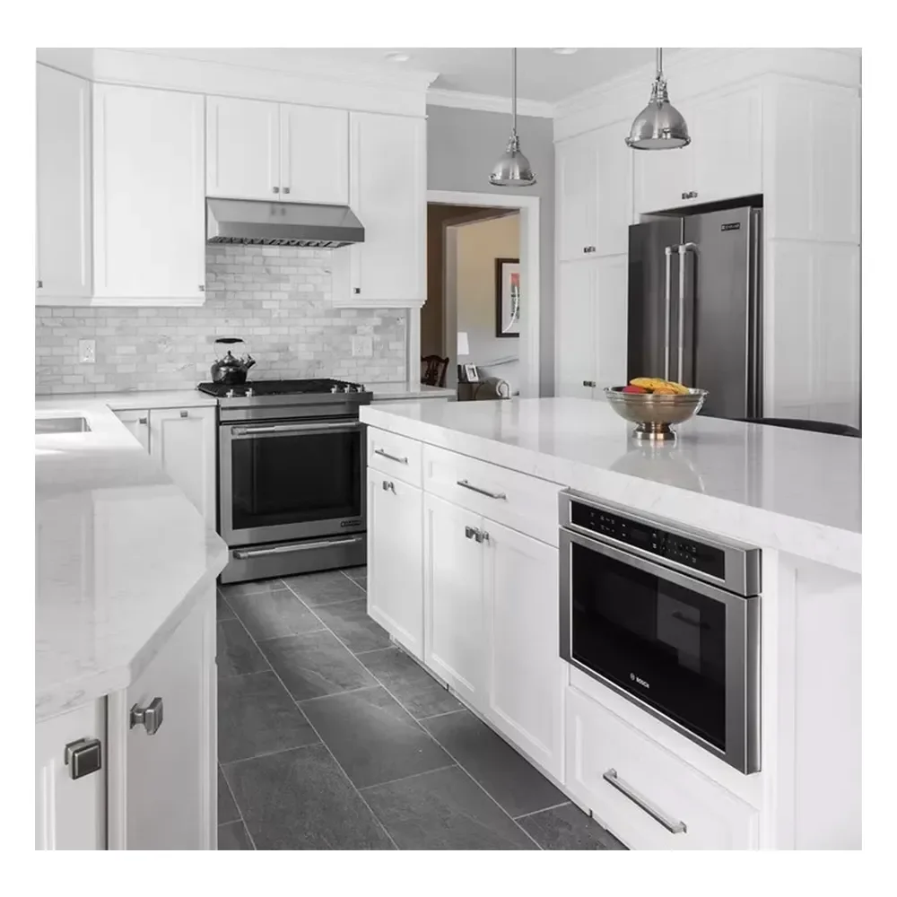 Plywood Ready Made White Shaker Kitchen Cabinets Factory Price Discontinued
