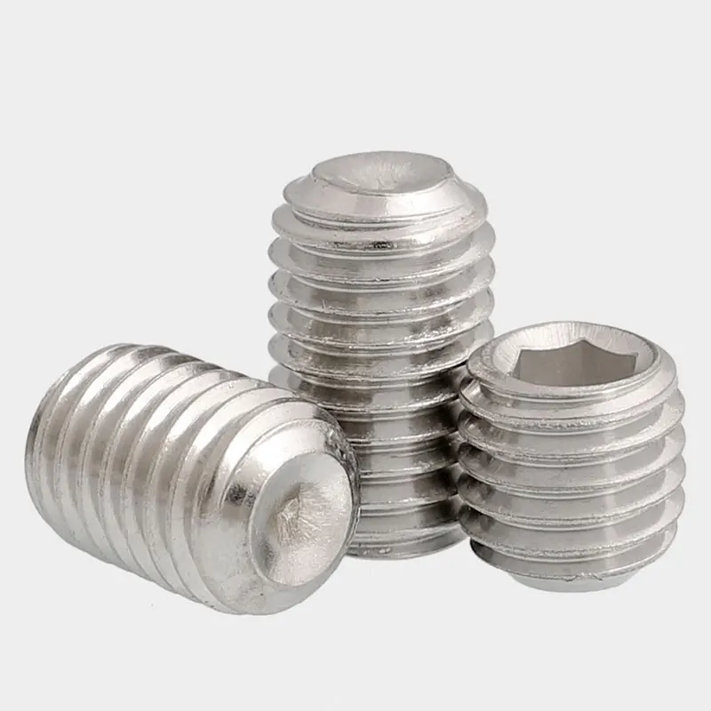 M8 x 18 mm Grub Screw with Hexagon Socket and Cup Point Tebsile Grub Screws DIN 916 ISO 4029 Threaded Screws Stainless Steel A2