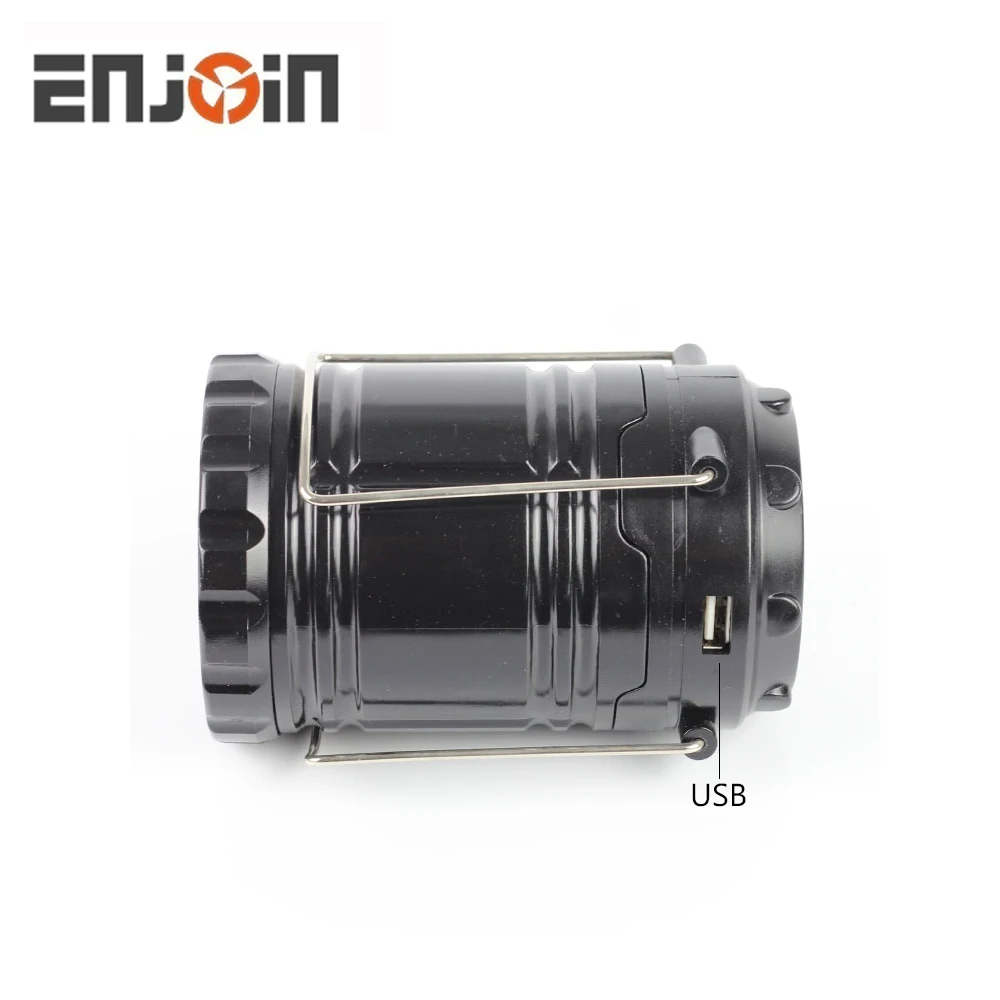 ENJOIN Factory Supply Cheap Plastic Outdoor Multi-functional Solar Power Rechargeable LED Camping Lantern Light