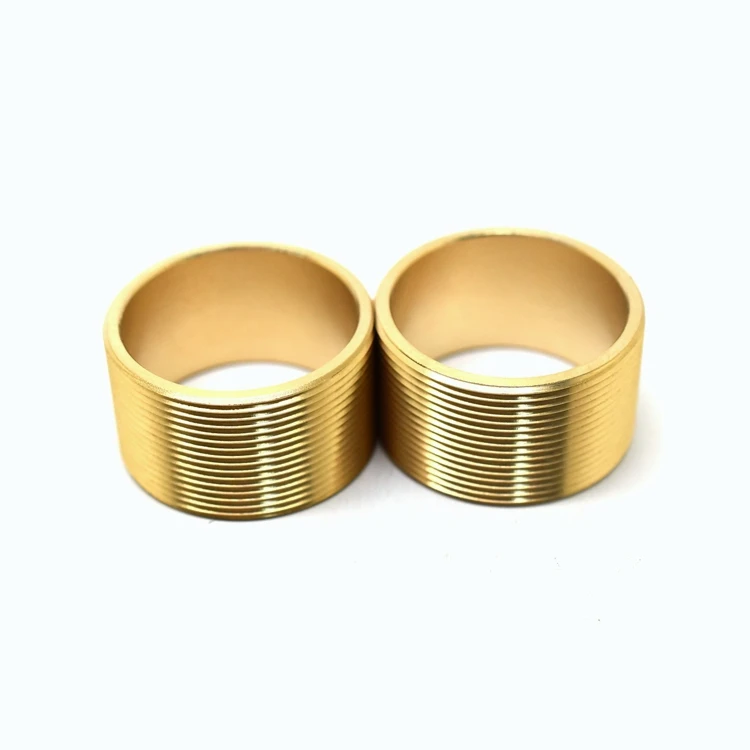JIYAN Copper Cnc Machining Customized High Quality Brass Precision Threaded Bushing Fastener Brass Cnc Turning Mechanical Parts