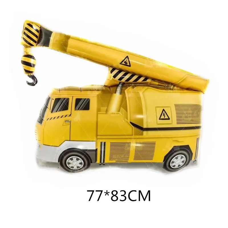 Crane Excavator Foil Balloon Kids Toy Birthday Party Decoration Mobile Machinery Shop Series for Christmas and Halloween