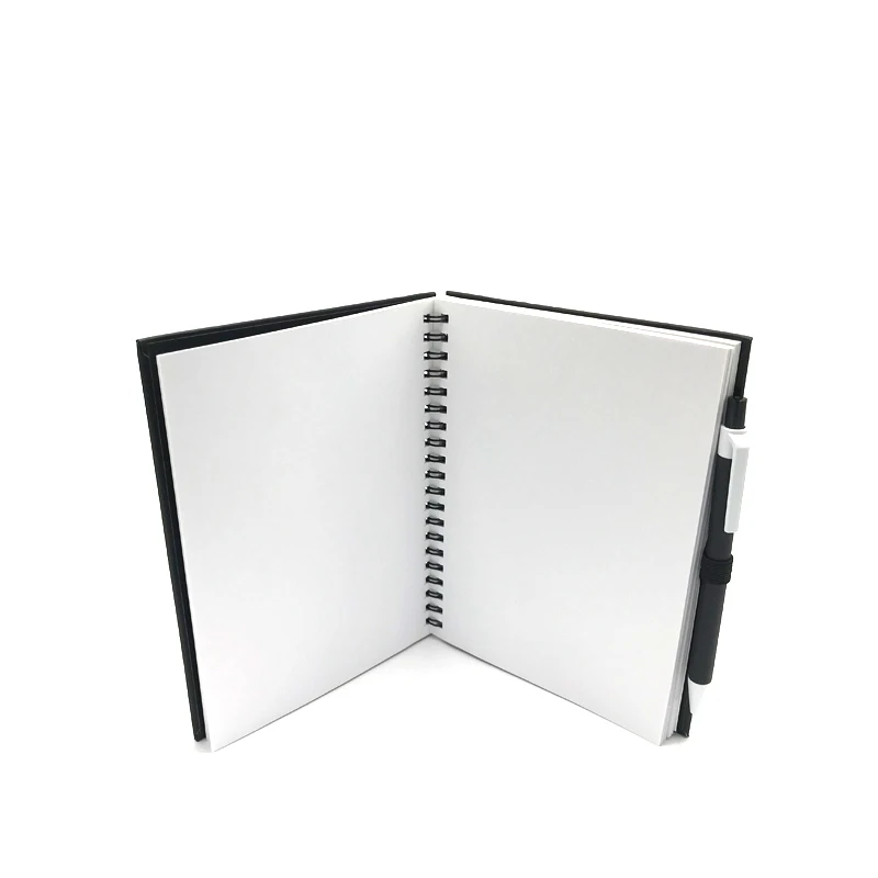 A5 Carton covered sublimation spiral notebook with 70 blank sheets and recycled paper ballpoint pen