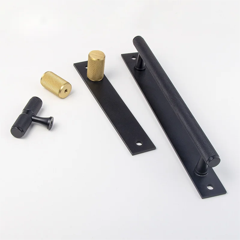 Customize Modern Copper Handles Knurling Minimalist Wardrobe Drawer Shoe Cabinets Door handles Black Gold Brass Handles
