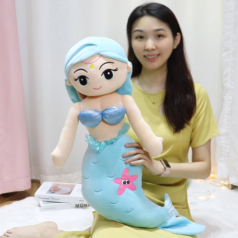 60cm new arrival mermaid princess doll plush toy doll bed girls children plush pillows manufacturer