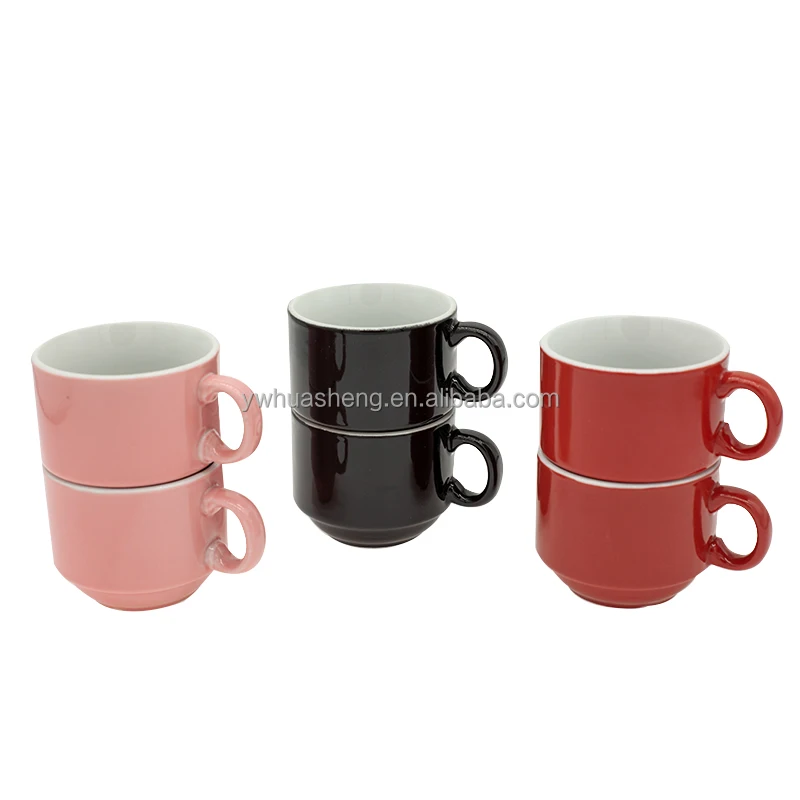 
Under Glazed 150ml Porcelain Shinny Smooth Coffee Mug Cups Wholesale Ceramic Color Glazed Cappuccino Cup 