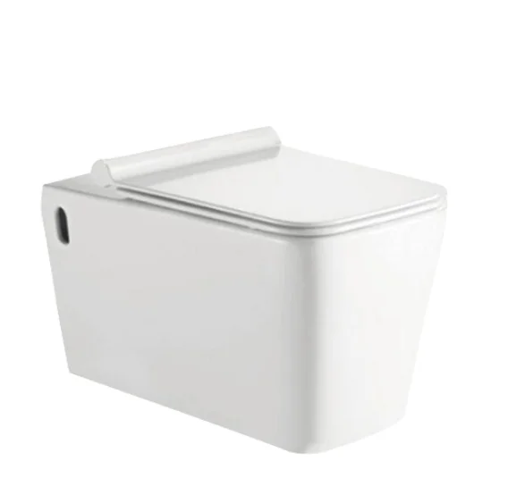 YW042 toilet commode Rimless square shape UF toilet seat wall hanging toilet