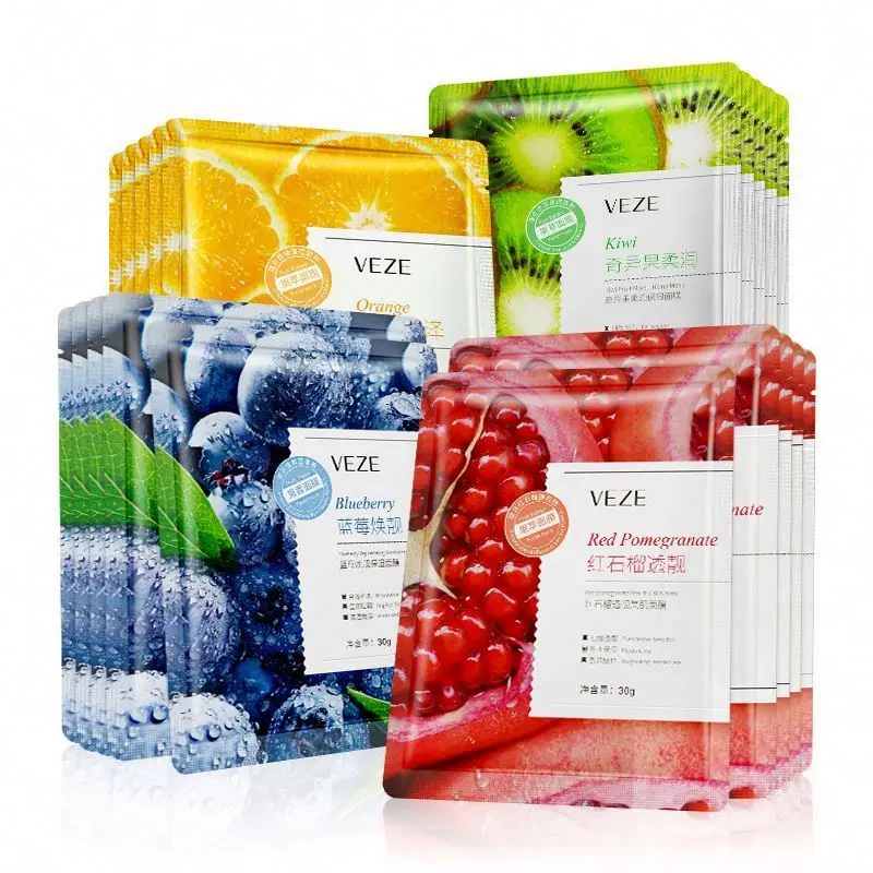 OEM VENZEN Private Label Orange Kiwi Blueberry Red Pomegranate Natural Organic Skin Care Whitening Moisturizing  Facial Mask