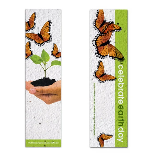 2022 new Eco-friendly 100% handmade  paper plantable Bookmark