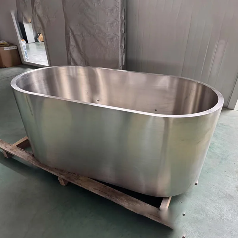 Modern 304 Stainless Steel Oval Ice Bath Tub Indoor Outdoor Cold Plunge with Chiller and Filter for Athlete Recovery