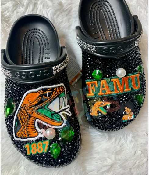 Custom Florida A&M University Rattlers Rubber Croc Shoe Charms HBCU FAMU Hip Hop Shoe Charms Culture Croc Charms