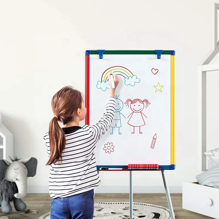 Оптовая продажа низкая цена регулируемый по высоте мольберт flipchart Складная магнитная сухая стираемая белая доска флип-подставка для