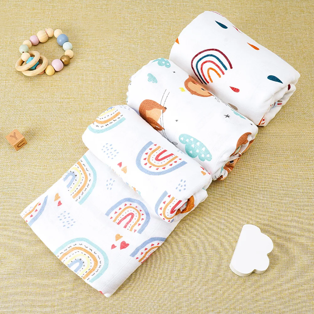 Latest pattern muslin baby blanket	soft bamboo cotton swaddle blankets muslin nursing cover