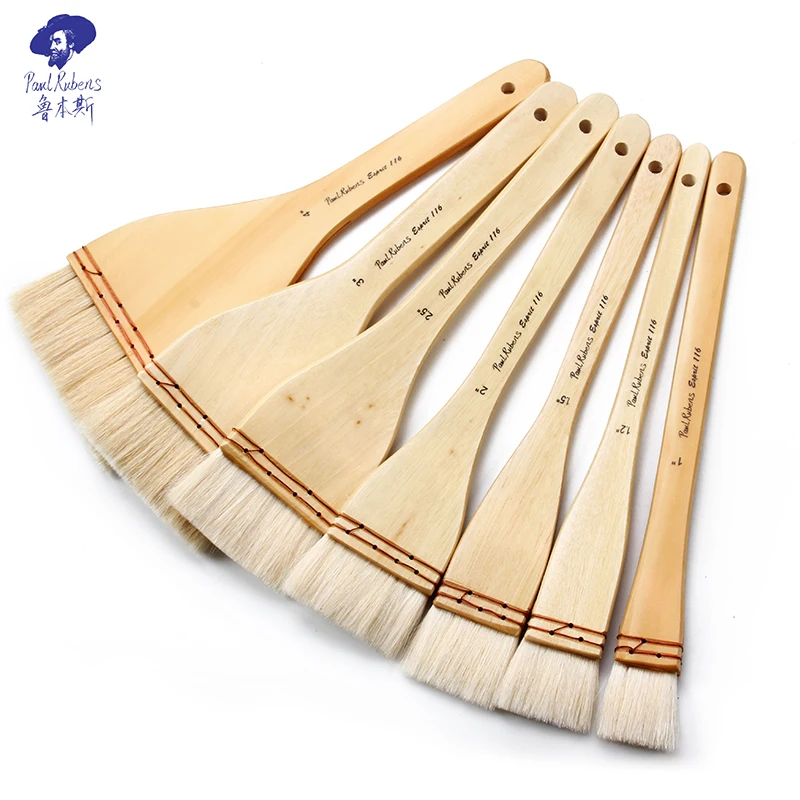 Paul Rubens Watercolor Paint Brush Acrylic Brushes Art Drawing Tools Supplies Scrubbing Wool Wood Gouache Art Gift Set - 116-3#