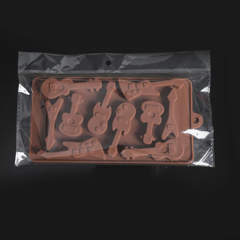 SILIKOLOVE Guitar Violin Instrument Shaped Silicone Chocolate Moulds Candy Mold