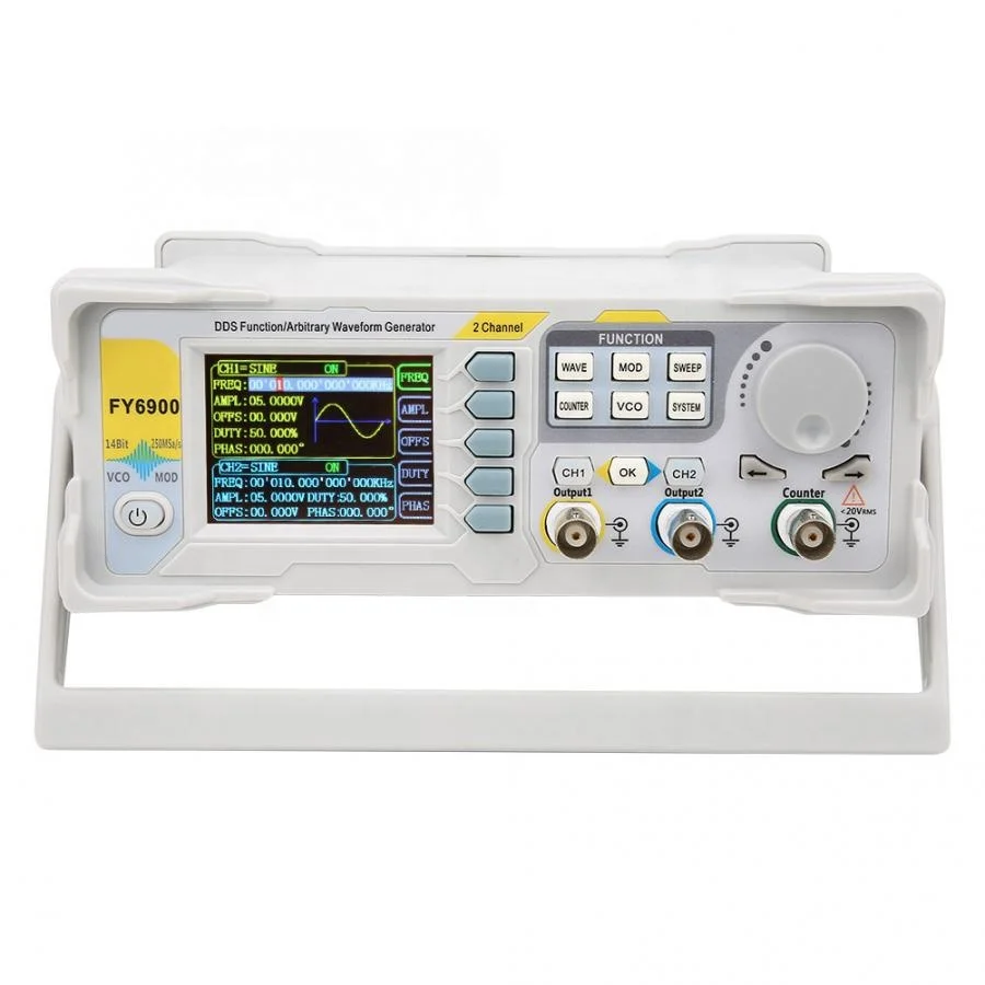 
FY6900 Signal Frequency Meter Sine 0-20 MHZ 2.4in TFT Screen Multi-Functional Digital Signal Generator Signal Counter 