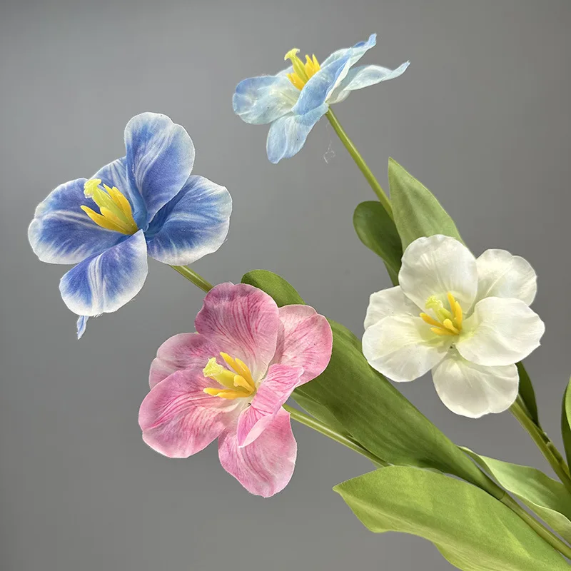 60CM High Quality Real Touch Tulip Flower for Wedding Decoration Opening Tulip Pink Light Blue Artificial Flower