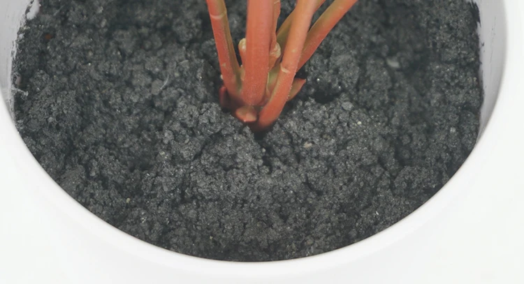 Home Decoration Potted Green Plant  20cm Real Touch Watermelon Leaves artificial bonsai plant With Melamine Pot