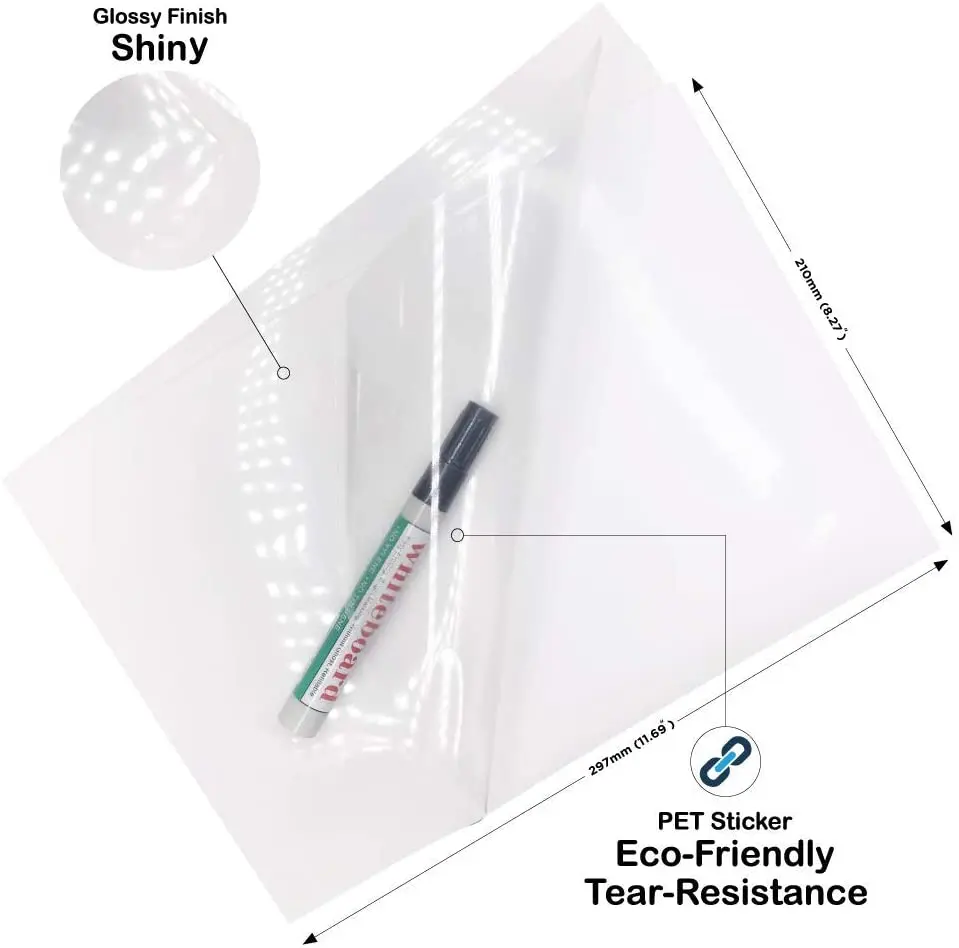 Printable For Laser Inkjet Printed Self Adhesive Transparent Film PET Sticker Paper A4 Blank Label Sticker