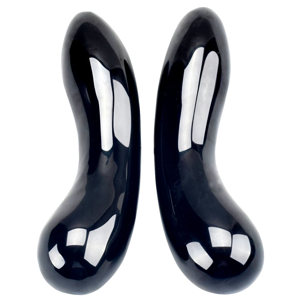 Natural black long quartz obsidian crystal massage wand