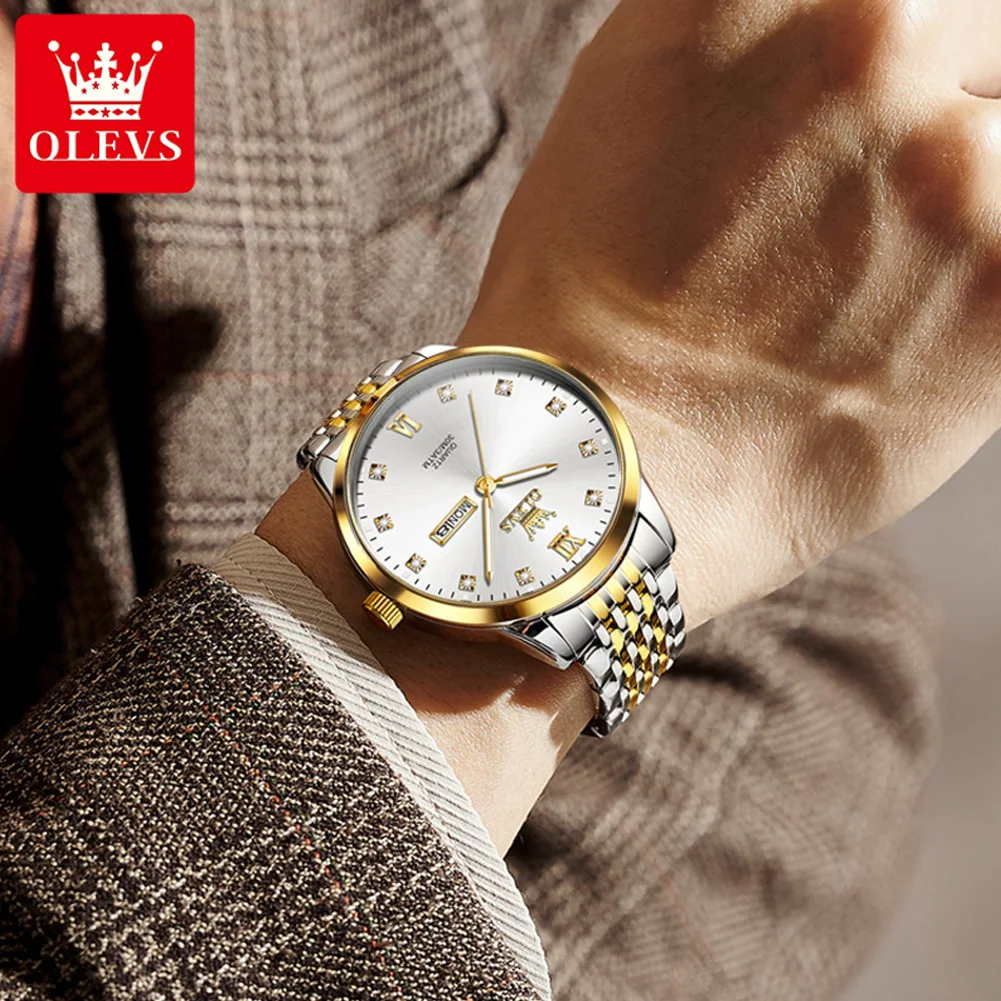 OLEVS 2943 Watch Men Special Dial Stainless Steel Strap with 3ATM Waterproof Luxury Watch Watches