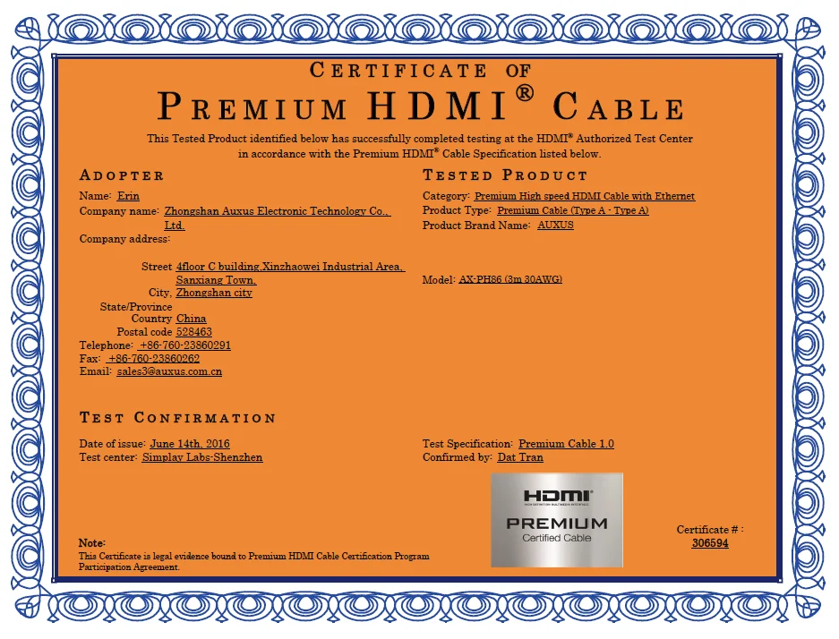 Высокоскоростной 4k 1080p ethernet Премиум Сертифицированный Ультра HD Золотой кабель hdmi