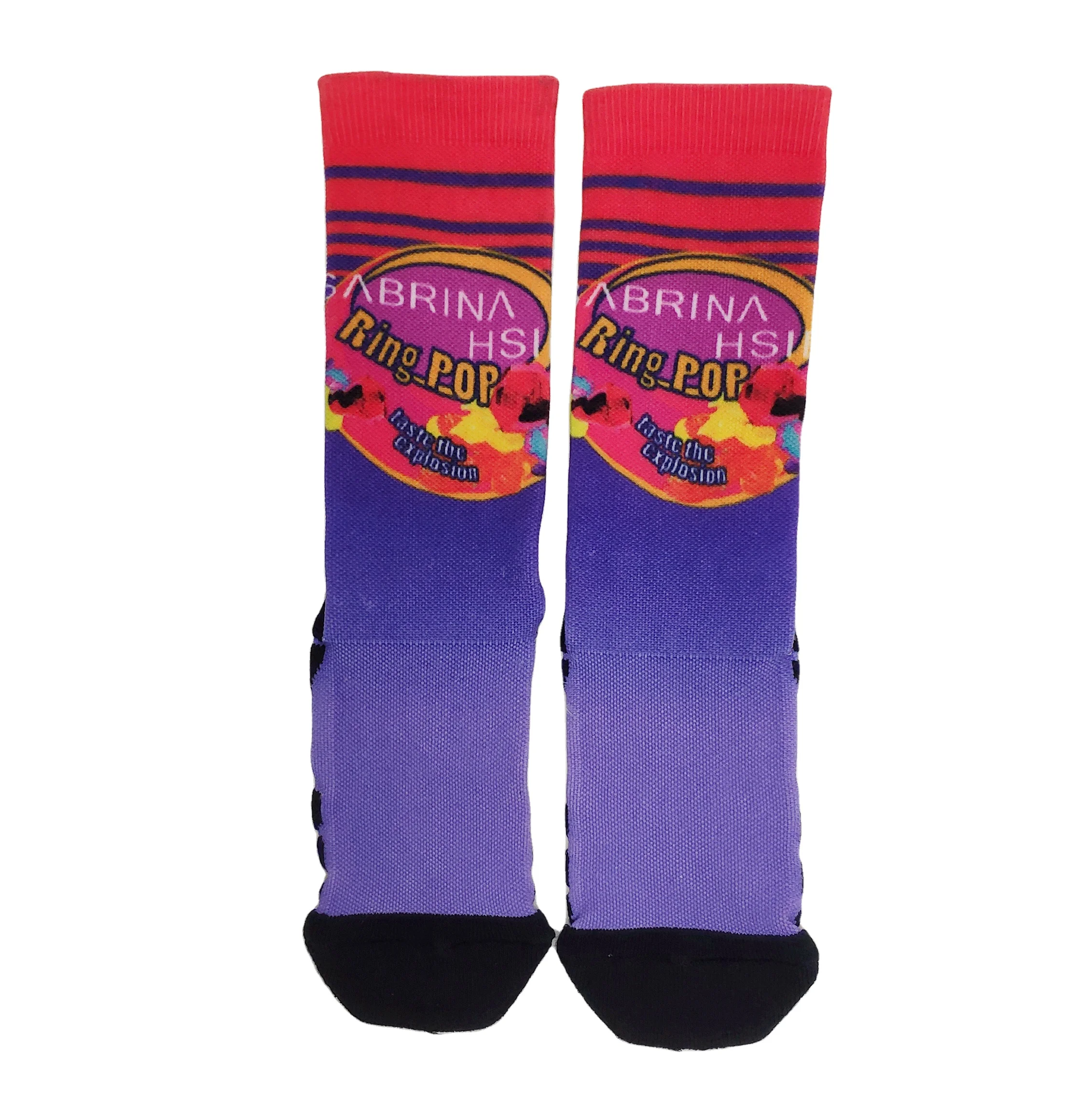 Custom print 360 degree sublimation dress casual cotton socks bamboo fiber socks for men