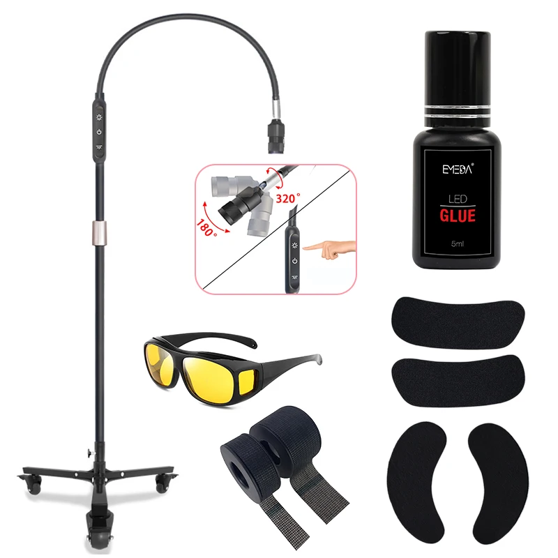 EMEDA LED Glasses Eye Pads Remover Fast Drying Waterproof Adhesive Glue Sensitive Led Uv Lash Extension Glue Light
