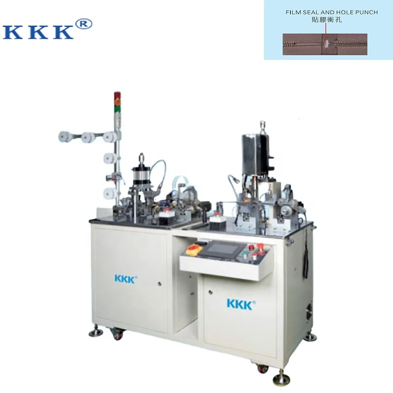 KKK auto ultrasonic film sealing and hole punching machine nylon zipper making machinery cheap price